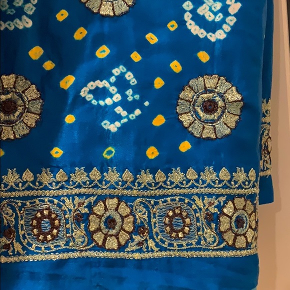 Pure/Silk Bandhani Saree Sari with stitched blouse - Picture 5 of 6